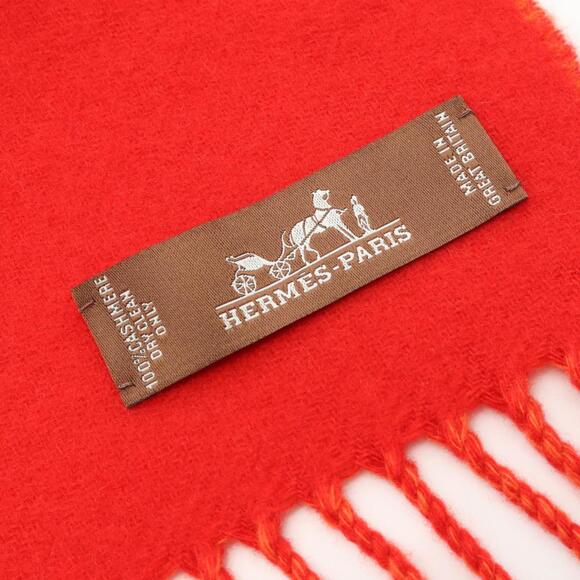 HERMES Red Scarf - Picture 2 of 3